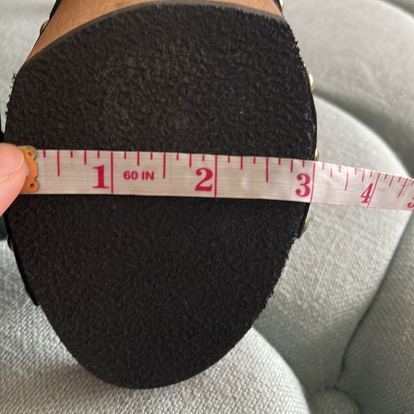 7 For All Mankind Black Leather Sandals with Wooden Ombré Heels - Picture 15 of 16